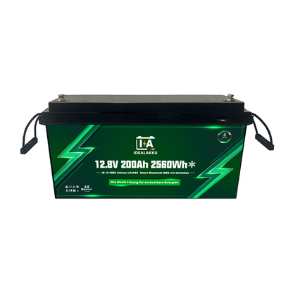 Idealakku IB-12-200 LiFePO4 Batterie 12.8 V 200 Ah mit Bluetooth & Smart BMS