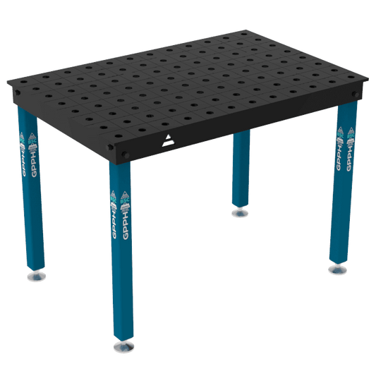 Schweißtisch BASIC 12mm – 1200x800mm System Φ28 Raster 100x100mm Beine Mit festen Füßen
