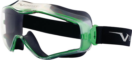UNIVET Full-vision safety goggles 6x3 EN 166, EN 170 frame gunmetal/green, clear polycarbonate lens