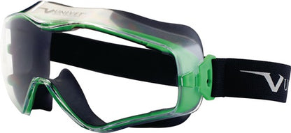 UNIVET Full-vision safety goggles 6x3 EN 166, EN 170 frame gunmetal/green, clear polycarbonate lens