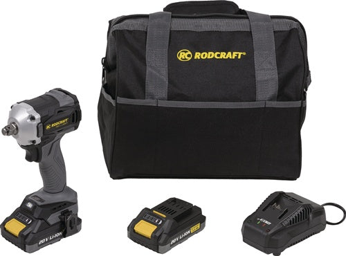 RODCRAFT Cordless Impact Wrench RC 9067 K2 20V 2Ah 12.5mm (1/2″) square drive 300Nm