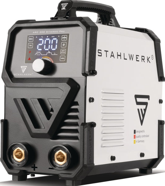 STAHLWERK ARC 200 Synergic Pro Elektrodenschweißgerät 10–200 A mit Zubehör