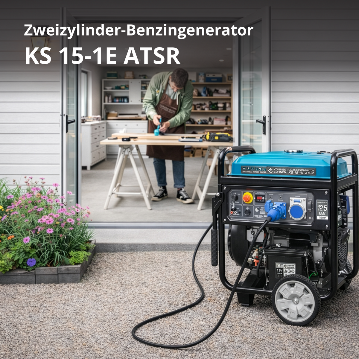 Benzin-Generator "Könner & Söhnen" KS 15-1E ATSR – Ansicht 2