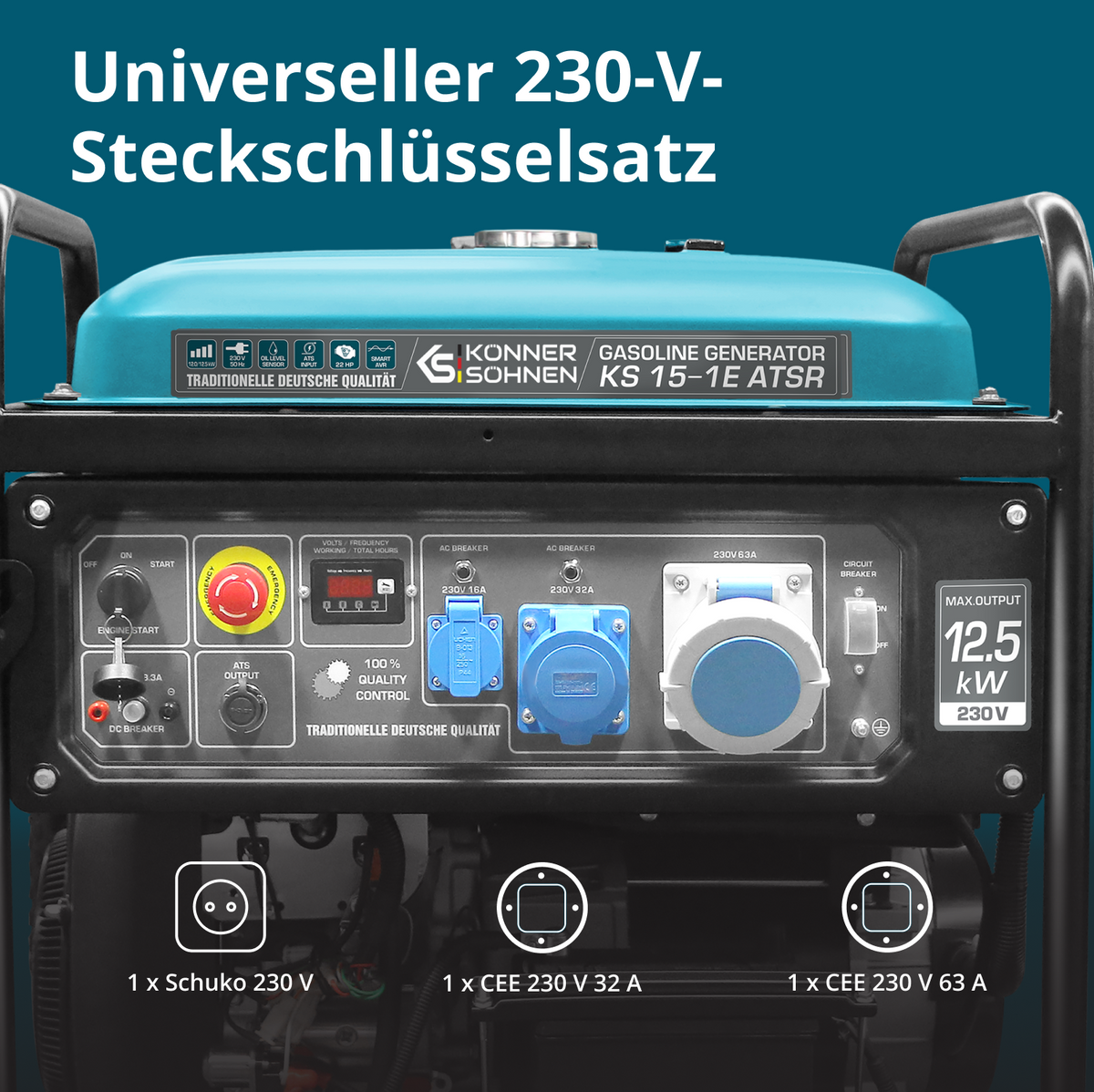 Benzin-Generator "Könner & Söhnen" KS 15-1E ATSR – Ansicht 5