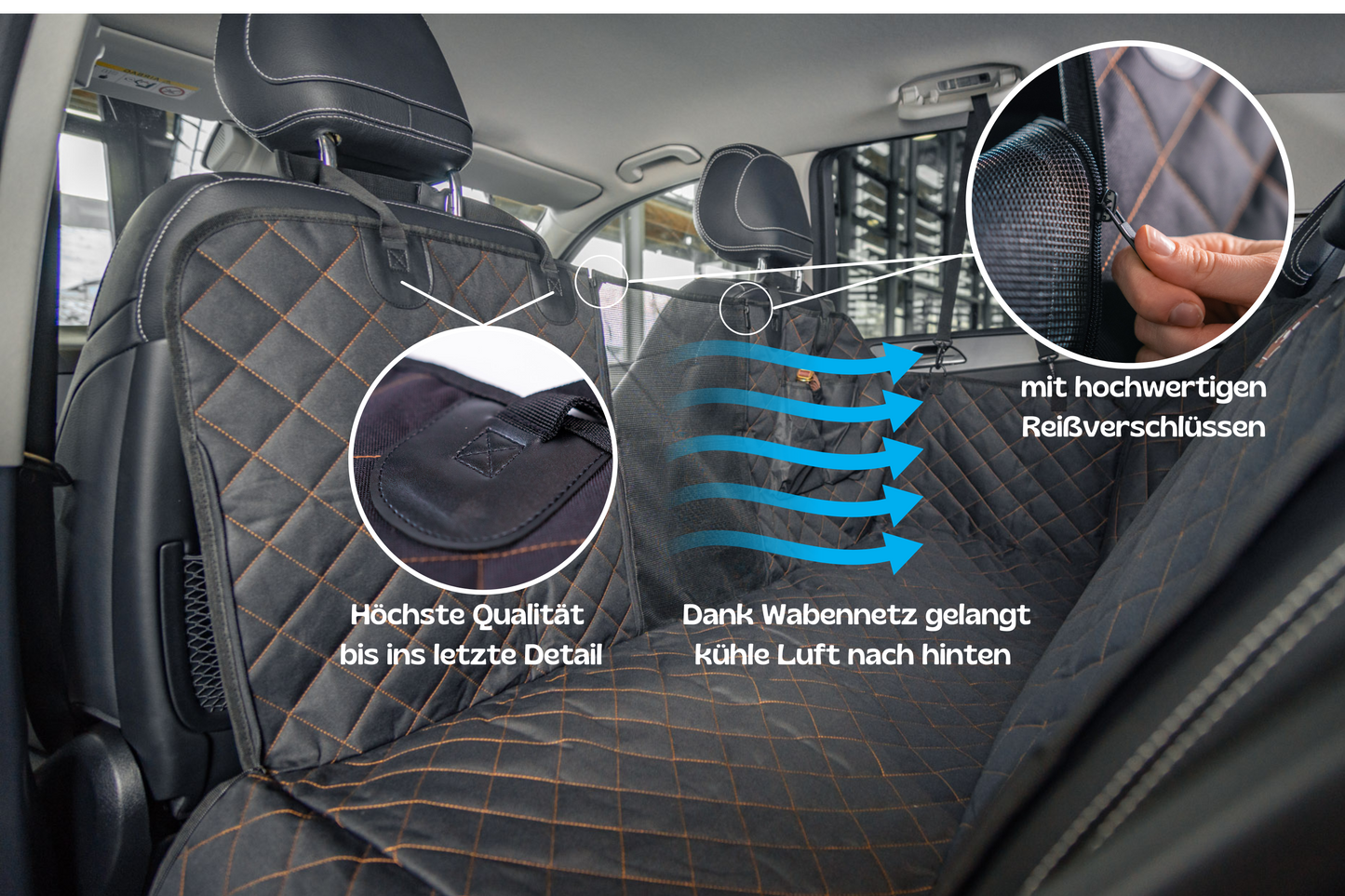 foryou® Auto Rücksitzschoner inkl. Kühldecke - Wasserabweisende und Kratzfeste Rücksitzabdeckung - Premium Qualität - universal