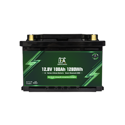 Idealakku IA-12-100-MINI LiFePO4 Batterie 12.8 V 100 Ah mit Bluetooth & Smart BMS