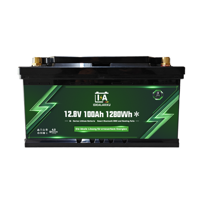 Idealakku IA-12-100 LiFePO4 Batterie 12.8 V 100 Ah mit Bluetooth & Smart BMS