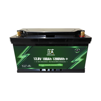 Idealakku IA-12-100H LiFePO4 Batterie 12.8 V 100 Ah mit Bluetooth & Smart BMS mit Heizung