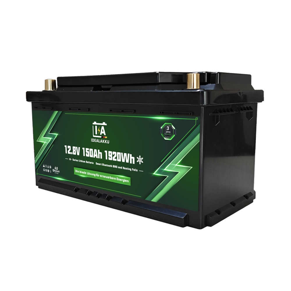 Idealakku IA-12-150H LiFePO4 Batterie 12.8 V 150 Ah mit Bluetooth & Smart BMS mit Heizung