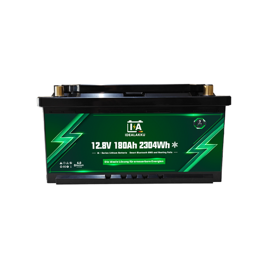 Idealakku IA-12-180H LiFePO4 Batterie 12.8 V 180 Ah mit Bluetooth & Smart BMS mit Heizung
