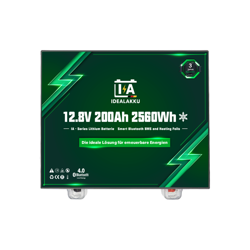 Idealakku IA-12-200H LiFePO4 Batterie 12.8 V 200 Ah mit Bluetooth & Smart BMS mit Heizung