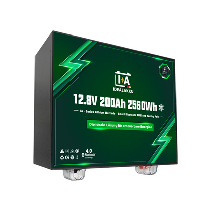 Idealakku IA-12-200H LiFePO4 Batterie 12.8 V 200 Ah mit Bluetooth & Smart BMS mit Heizung