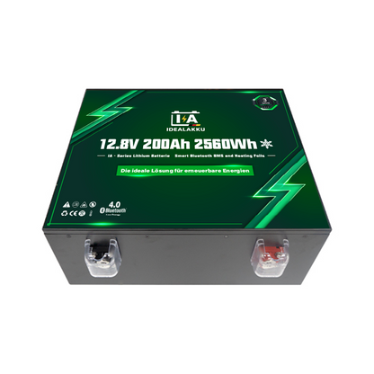 Idealakku IA-12-200H LiFePO4 Batterie 12.8 V 200 Ah mit Bluetooth & Smart BMS mit Heizung
