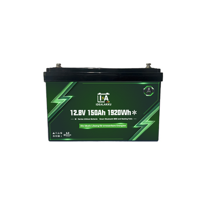 Idealakku IB-12-150H LiFePO4 Batterie 12.8 V 150 Ah mit Bluetooth & Smart BMS mit Heizung