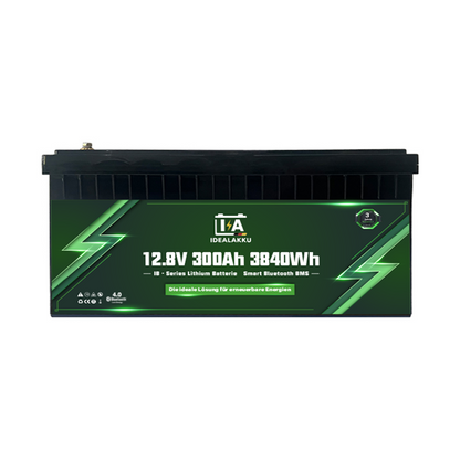 Idealakku IB-12-300 LiFePO4 Batterie 12.8 V 300 Ah mit Bluetooth & Smart BMS