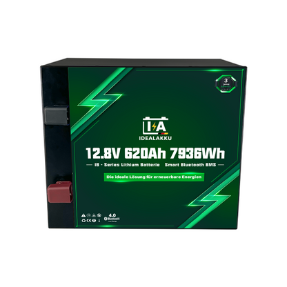 Idealakku IB-12-620 LiFePO4 Batterie 12.8 V 620 Ah mit Bluetooth & Smart BMS