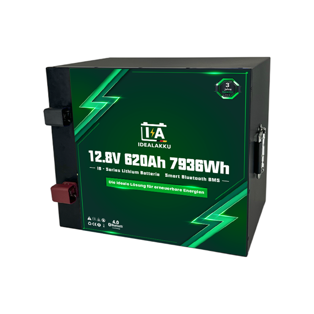 Idealakku IB-12-620 LiFePO4 Batterie 12.8 V 620 Ah mit Bluetooth & Smart BMS