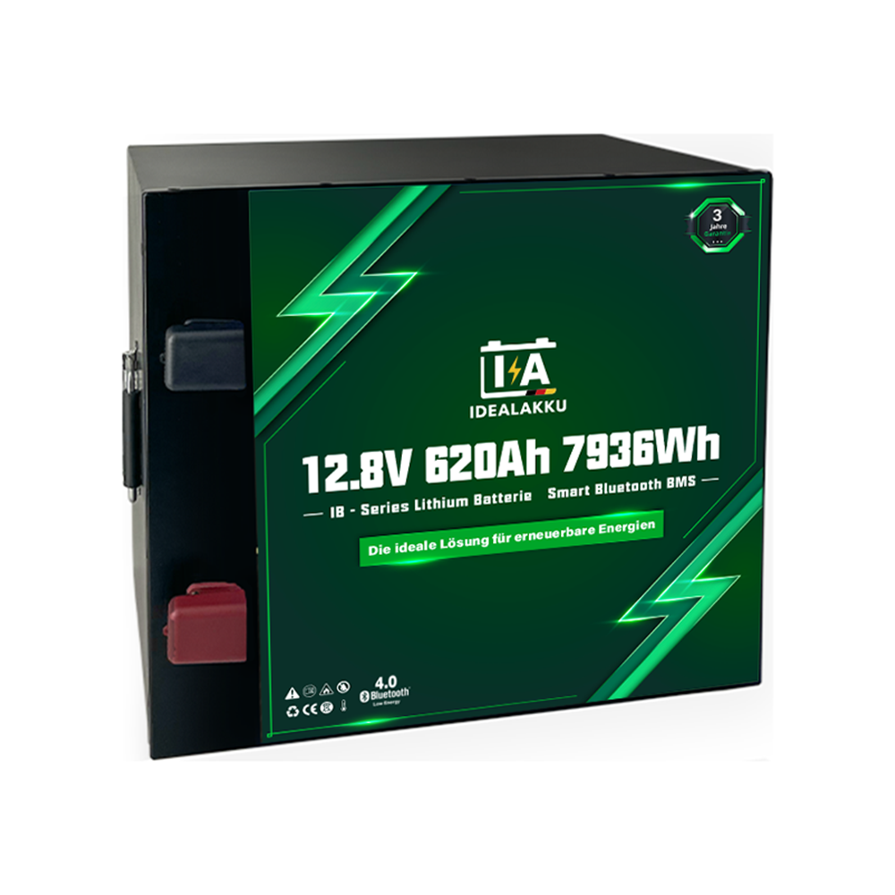 Idealakku IB-12-620 LiFePO4 Batterie 12.8 V 620 Ah mit Bluetooth & Smart BMS