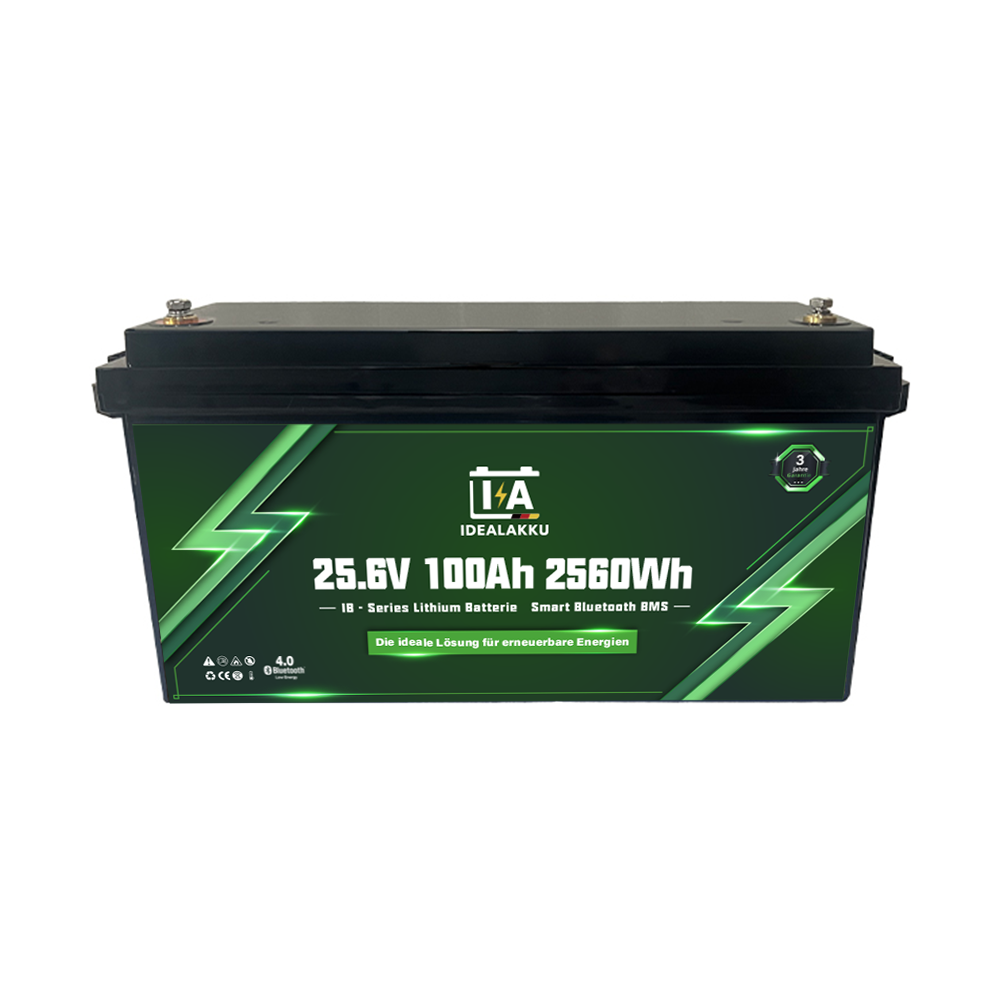 Idealakku IB-24-100H LiFePO4 Batterie 25.6 V 100 Ah mit Bluetooth & Smart BMS mit Heizung