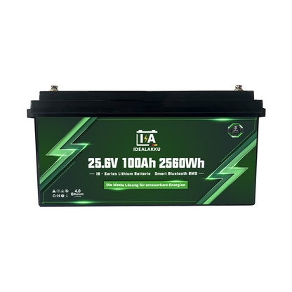 Idealakku IB-24-100 LiFePO4 Batterie 25.6 V 100 Ah mit Bluetooth & Smart BMS