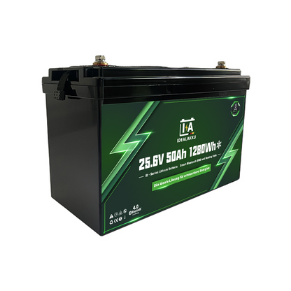 Idealakku IB-24-50H LiFePO4 Batterie 25.6 V 50 Ah mit Bluetooth & Smart BMS mit Heizung