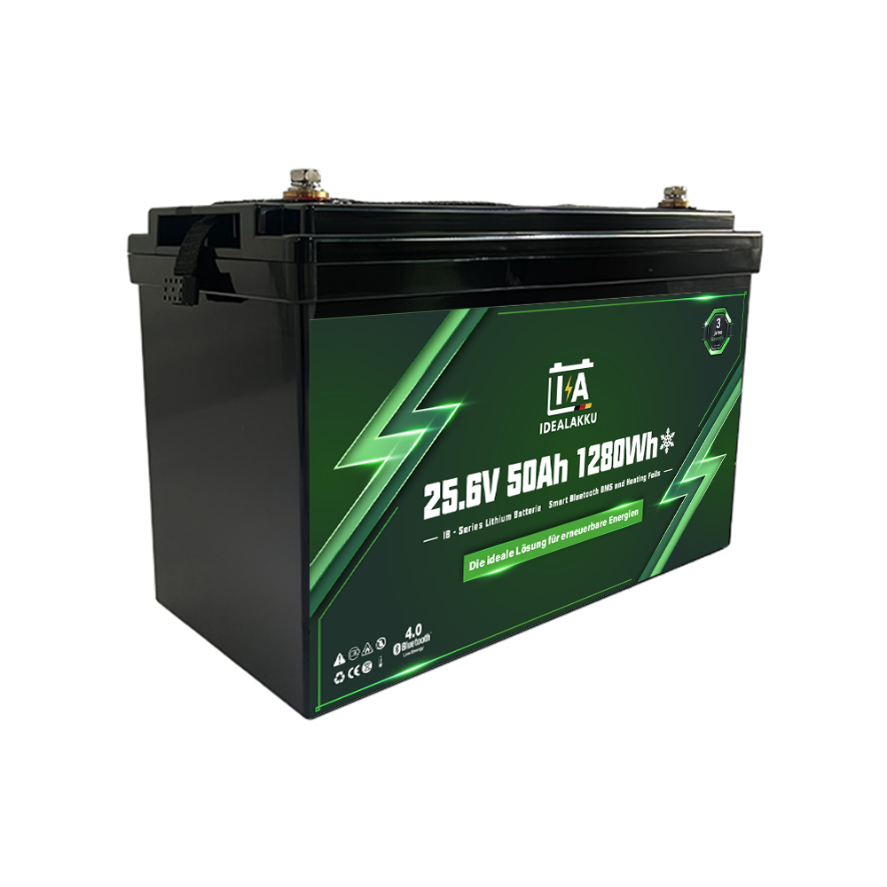 Idealakku IB-24-50 LiFePO4 Batterie 25.6 V 50 Ah mit Bluetooth & Smart BMS