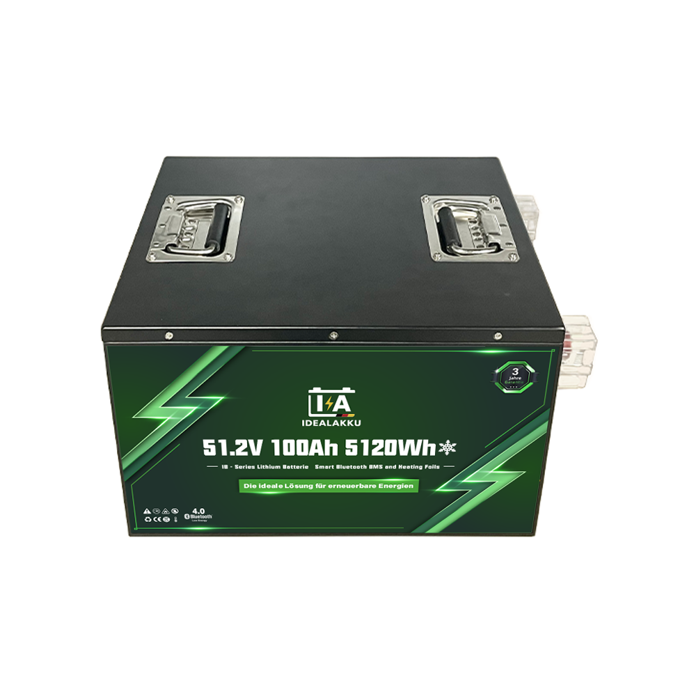 Idealakku IB-48-100H LiFePO4 Batterie 51.2 V 100 Ah mit Bluetooth & Smart BMS mit Heizung