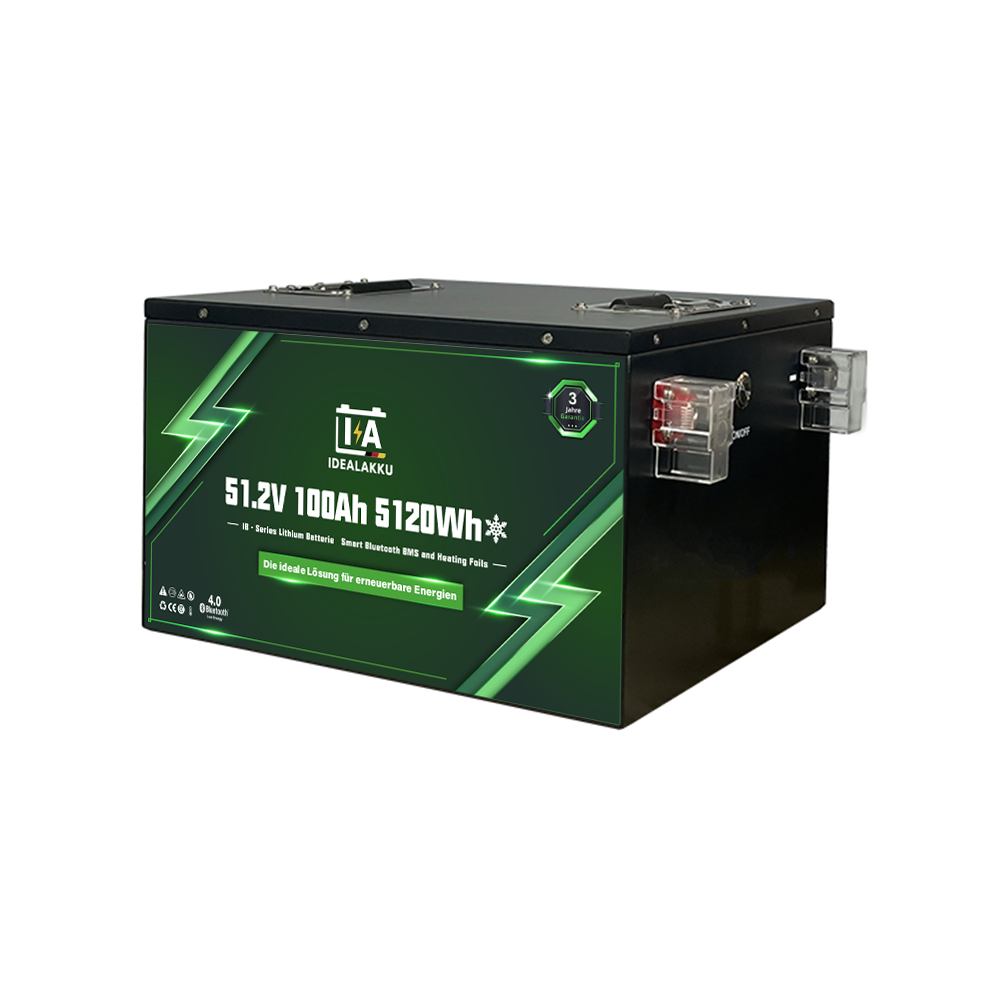 Idealakku IB-48-100H LiFePO4 Batterie 51.2 V 100 Ah mit Bluetooth & Smart BMS mit Heizung