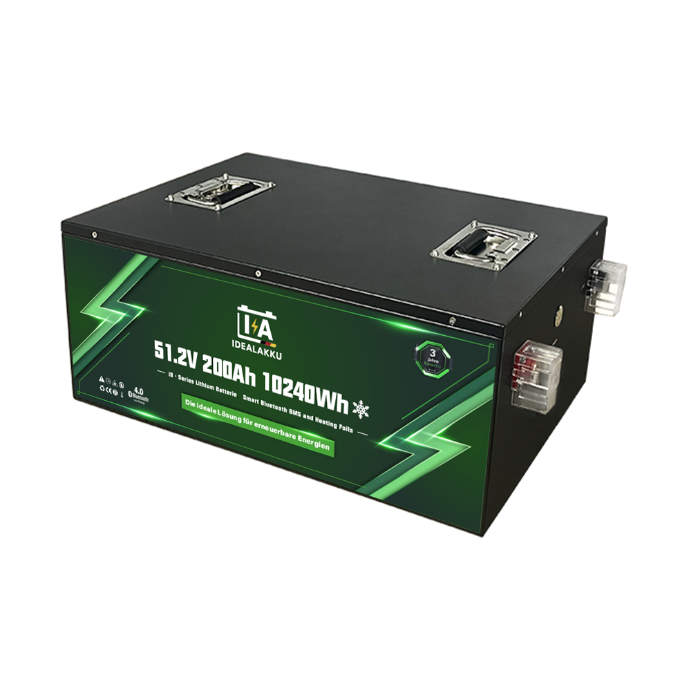 Idealakku IB-48-200H LiFePO4 Batterie 51.2 V 200 Ah mit Bluetooth & Smart BMS mit Heizung