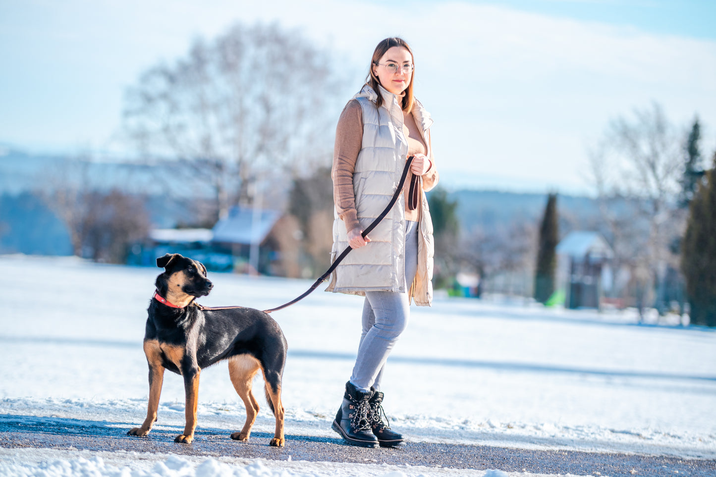 foryou® Echt Leder Hundeleine mit Halsung - Ihre Führleine in Premium Qualität - Made in Germany
