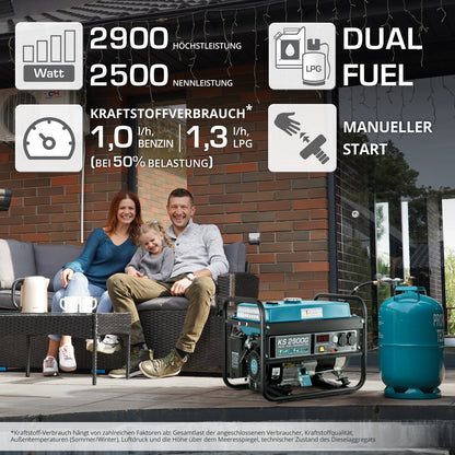 LPG/Benzin-Generator "Könner & Söhnen" KS 2900G – Ansicht 2