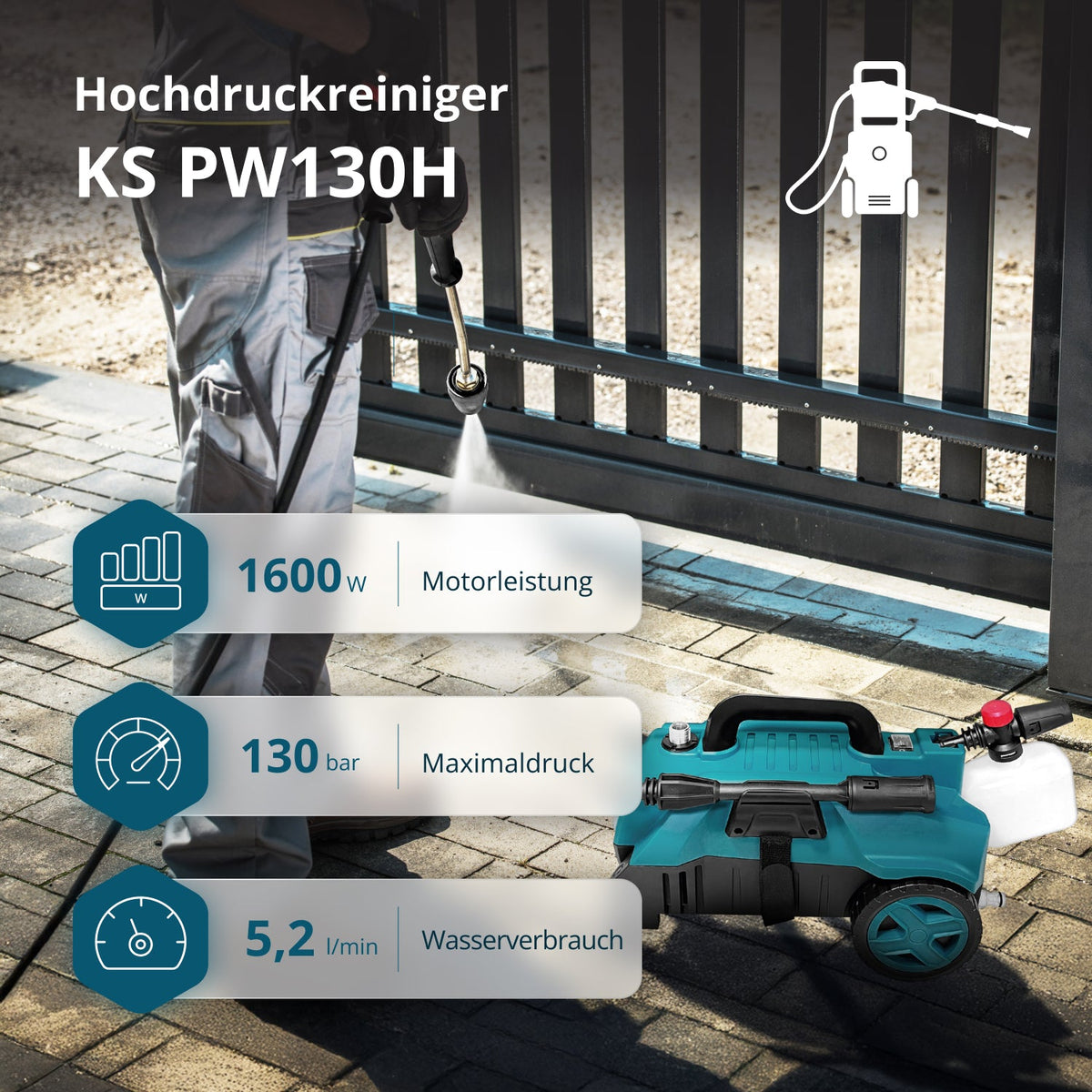 Hochdruckreiniger KS PW130H – Ansicht 2