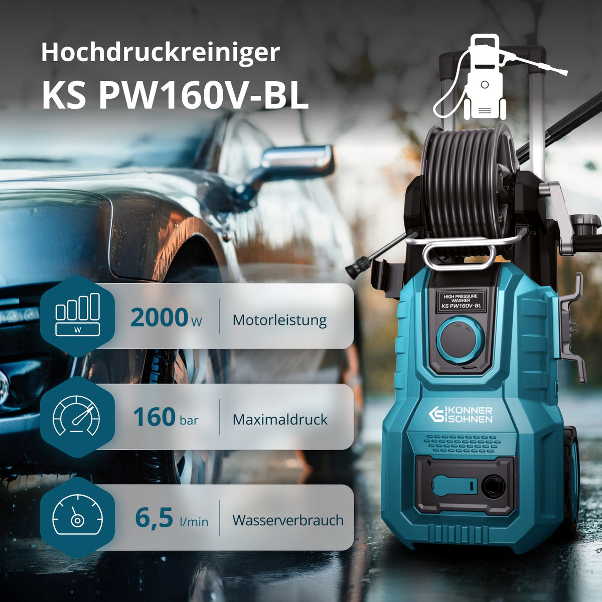 Hochdruckreiniger KS PW160V-BL – Ansicht 2