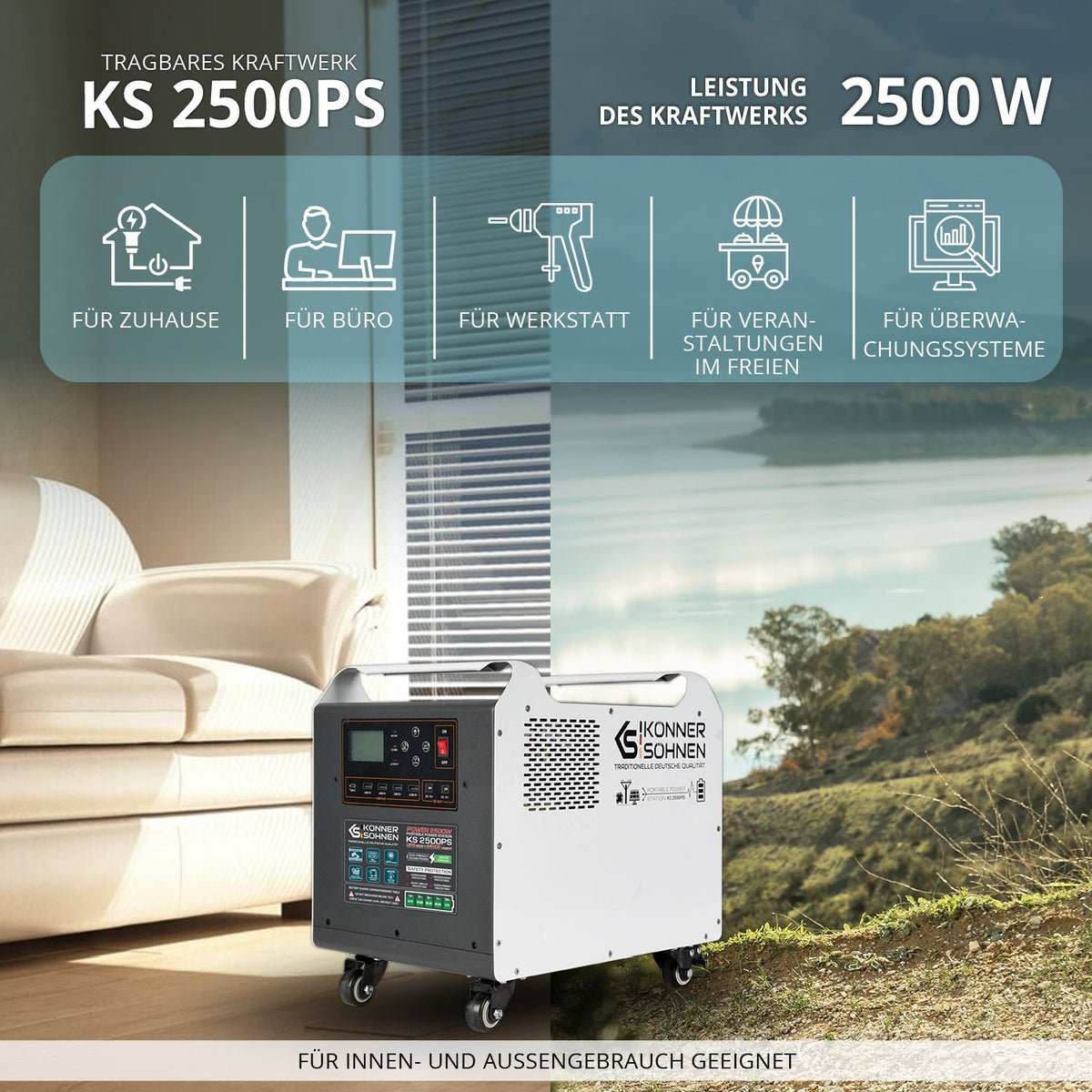 Tragbare Powerstation KS 2500PS – Ansicht 2