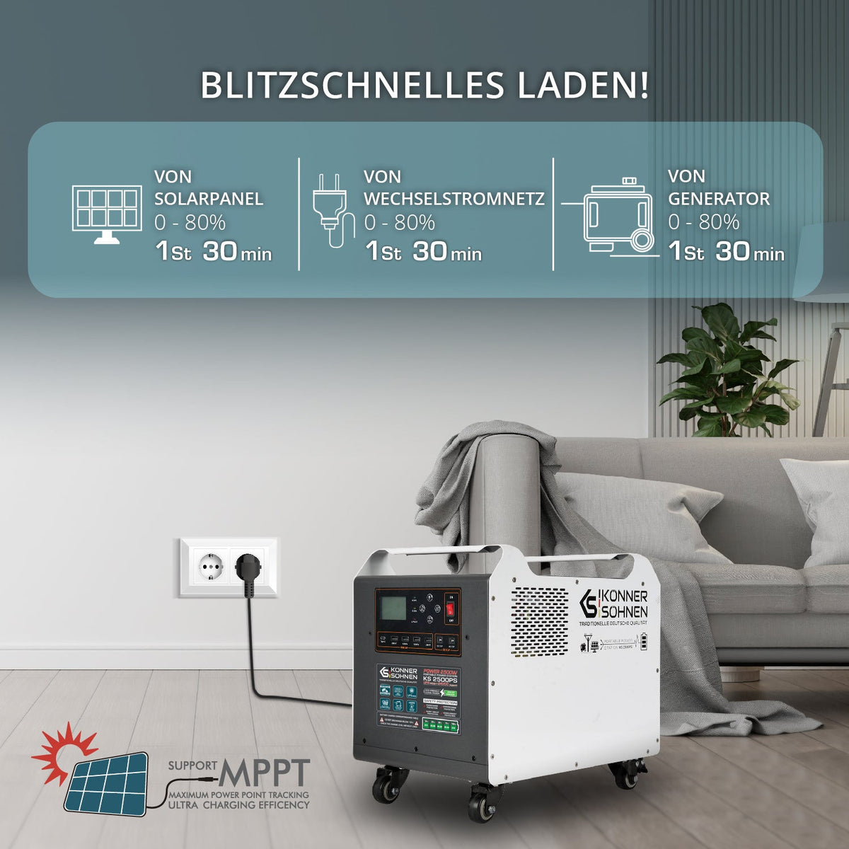 Tragbare Powerstation KS 2500PS – Ansicht 3