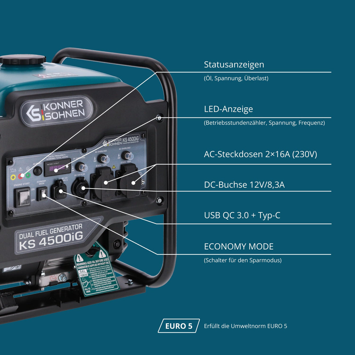 Dual Fuel-Inverter-Generator KS 4500iG – Ansicht 5