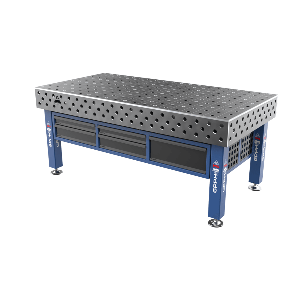 Schubladensatz für Schweißtisch 2000×1000 mm Seria PLUS INOX (12mm)