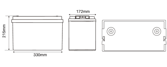 Idealakku IB-12-100H LiFePO4 Batterie 12.8 V 100 Ah mit Bluetooth & Smart BMS mit Heizung