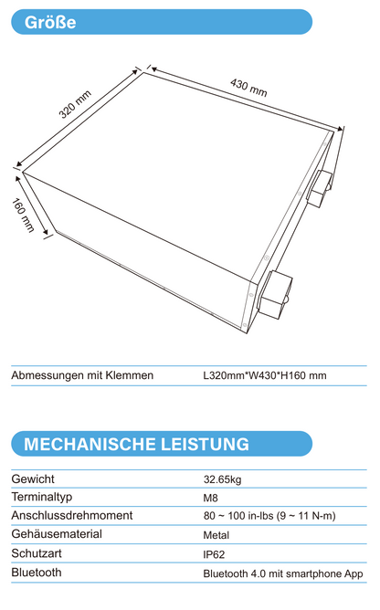 ULTIMATRON ULM-12-300 LiFePO4 Untersitz-Batterie 12,8 V 300 Ah mit Bluetooth & Smart BMS