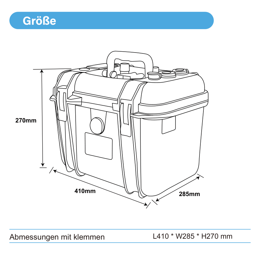 ULTIMATRON ULP-12-150 wasserdichte tragbare LiFePO4 Batterie 12,8 V 150 Ah mit Bluetooth, Smart BMS & LCD-Display