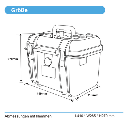 ULTIMATRON ULP-12-150 wasserdichte tragbare LiFePO4 Batterie 12,8 V 150 Ah mit Bluetooth, Smart BMS & LCD-Display