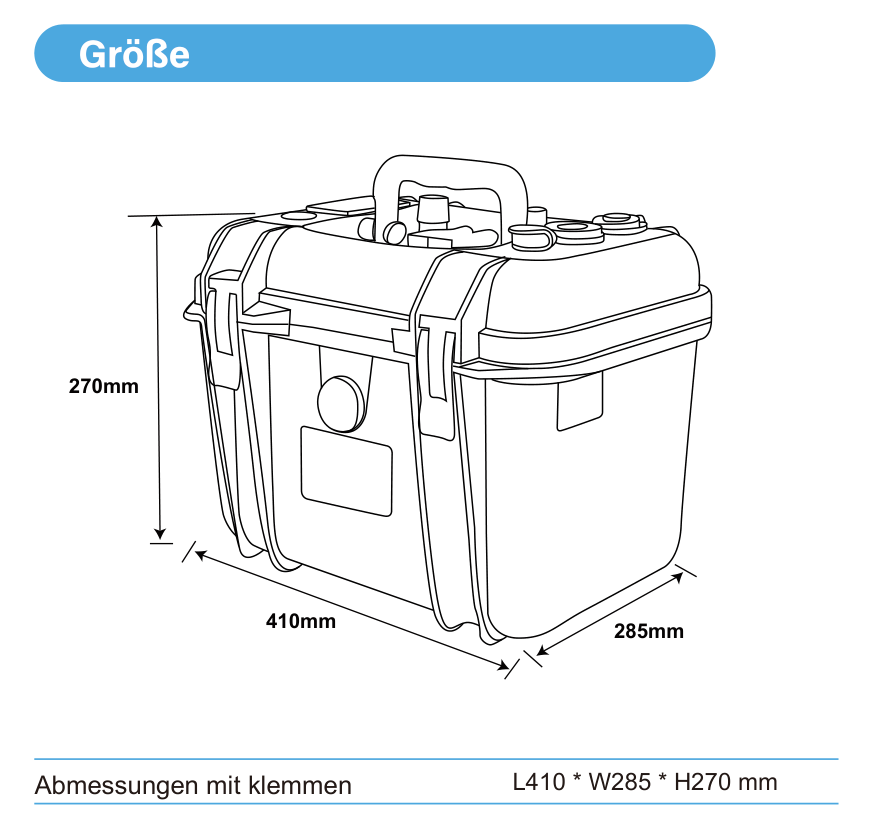 ULTIMATRON ULP-24-100 wasserdichte tragbare LiFePO4 Batterie 25,6 V 100 Ah mit Bluetooth, Smart BMS & LCD-Display