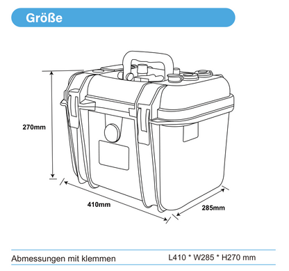 ULTIMATRON ULP-24-100 wasserdichte tragbare LiFePO4 Batterie 25,6 V 100 Ah mit Bluetooth, Smart BMS & LCD-Display