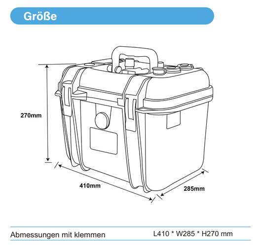 ULTIMATRON ULP-24-100 wasserdichte tragbare LiFePO4 Batterie 25,6 V 100 Ah mit Bluetooth, Smart BMS & LCD-Display