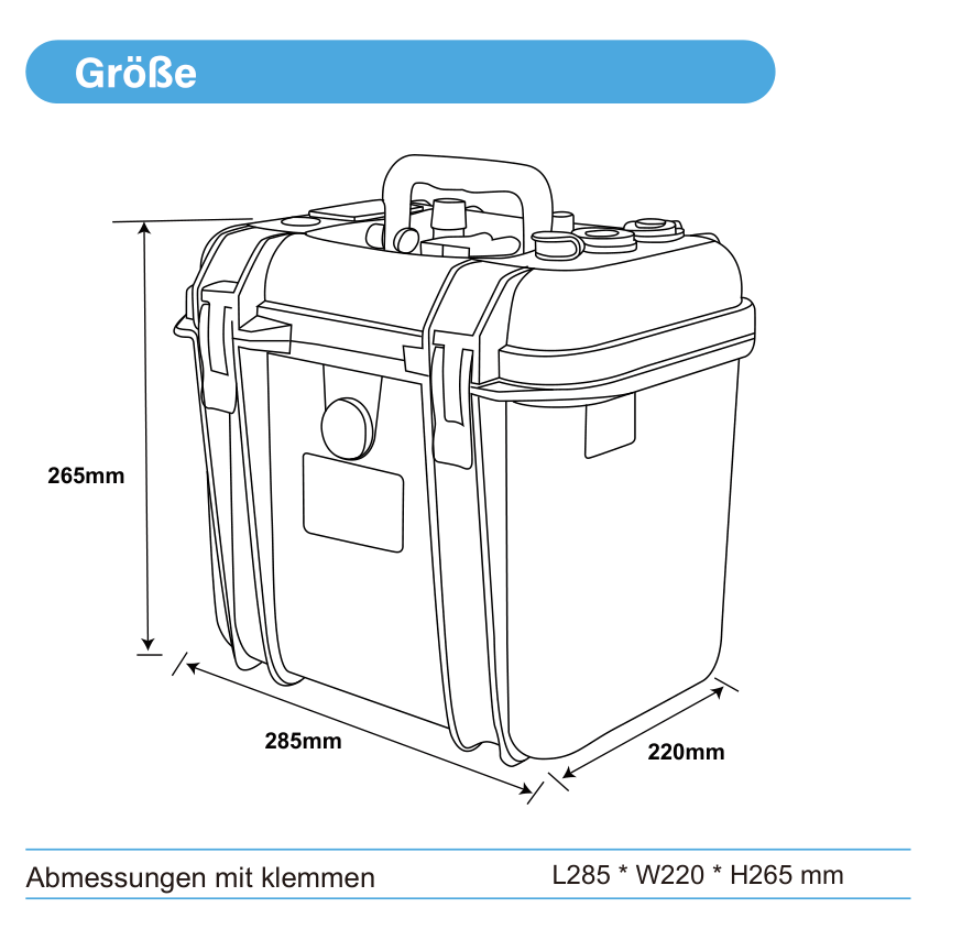 ULTIMATRON ULP-24-50 wasserdichte tragbare LiFePO4 Batterie 25,6 V 50 Ah mit Bluetooth, Smart BMS & LCD-Display