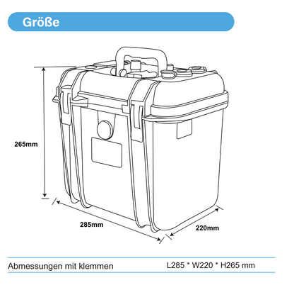 ULTIMATRON ULP-24-50 wasserdichte tragbare LiFePO4 Batterie 25,6 V 50 Ah mit Bluetooth, Smart BMS & LCD-Display