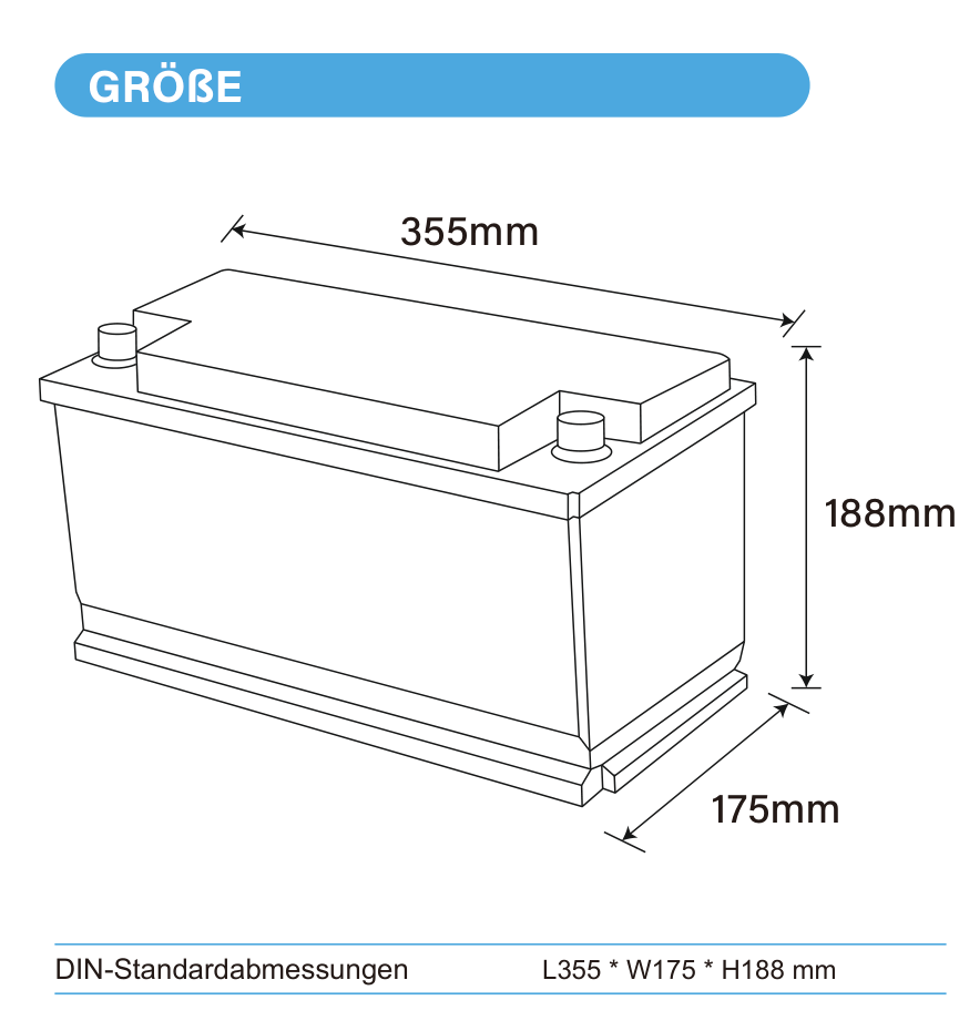 ULTIMATRON ULS-12-100 LiFePO4 Untersitz-Batterie 12,8 V 100 Ah mit Bluetooth & Smart BMS