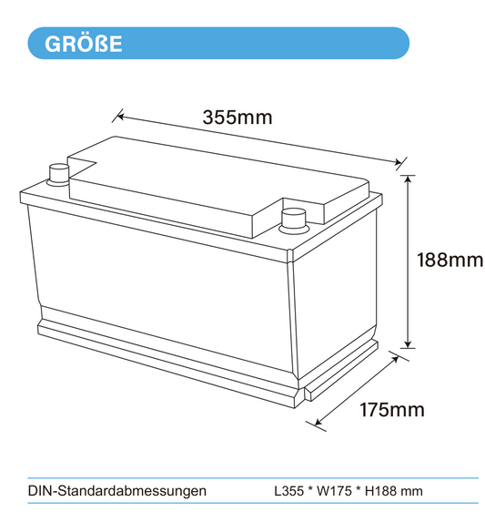 ULTIMATRON ULS-12-100 LiFePO4 Untersitz-Batterie 12,8 V 100 Ah mit Bluetooth & Smart BMS