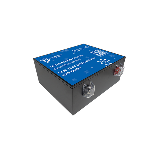 ULTIMATRON ULM-12-200H LiFePO4 Untersitz-Batterie 12,8 V 200 Ah mit Bluetooth & Smart BMS mit Heizung