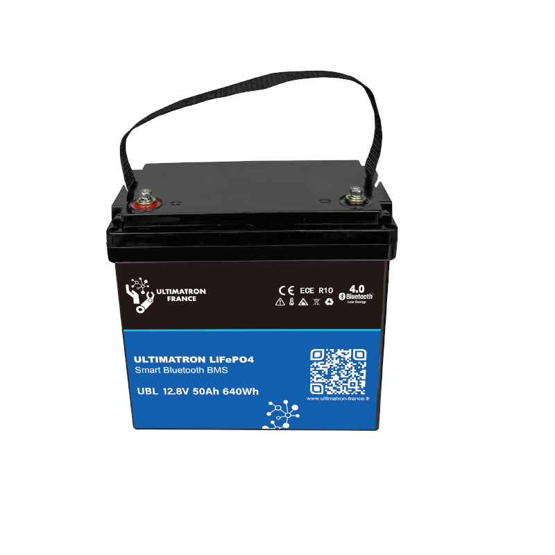 ULTIMATRON UBL-12-50 LiFePO4 Batterie 12,8 V 50 Ah mit Bluetooth & Smart BMS